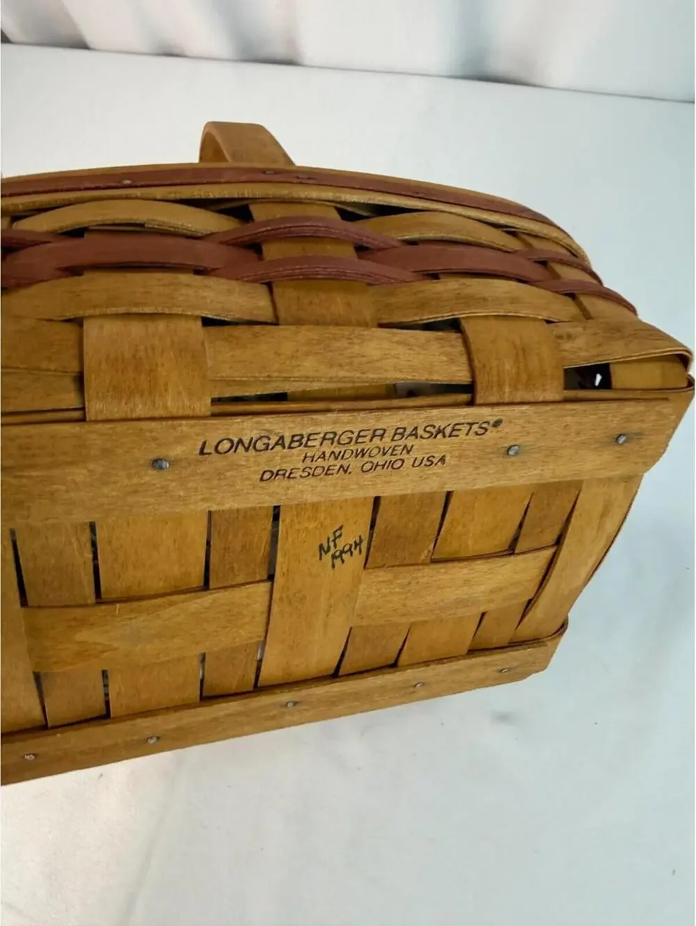 1994 Longaberger Mother's Day Basket Floral Liner & Protector 6.75L 9.25W 3.75H